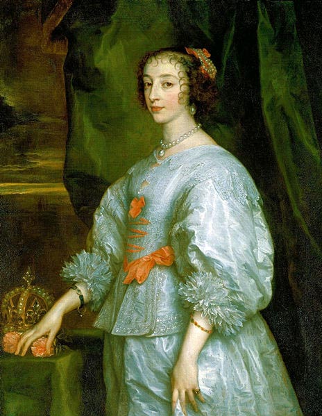 Princess Henrietta Maria of France, Queen consort of England. This is the first portrait of Henrietta Maria painted